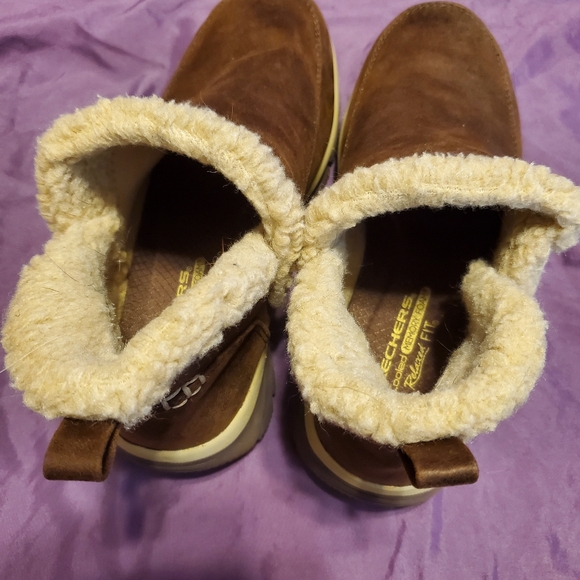 Skechers easy going gold rush casual boots vegan leather faux fur size 6 - Picture 4 of 10